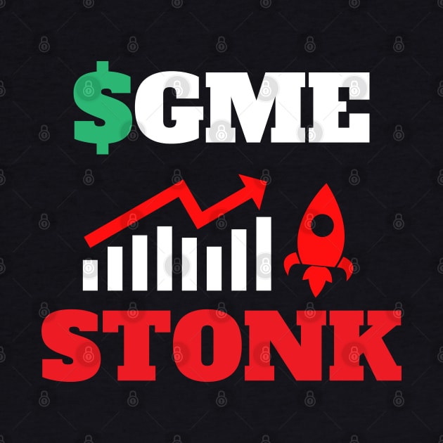 Gamestonk Power to the moon, Wall Street Bets to the F'ing Moon Gamestick Stop Game Stonk GME by Johner_Clerk_Design